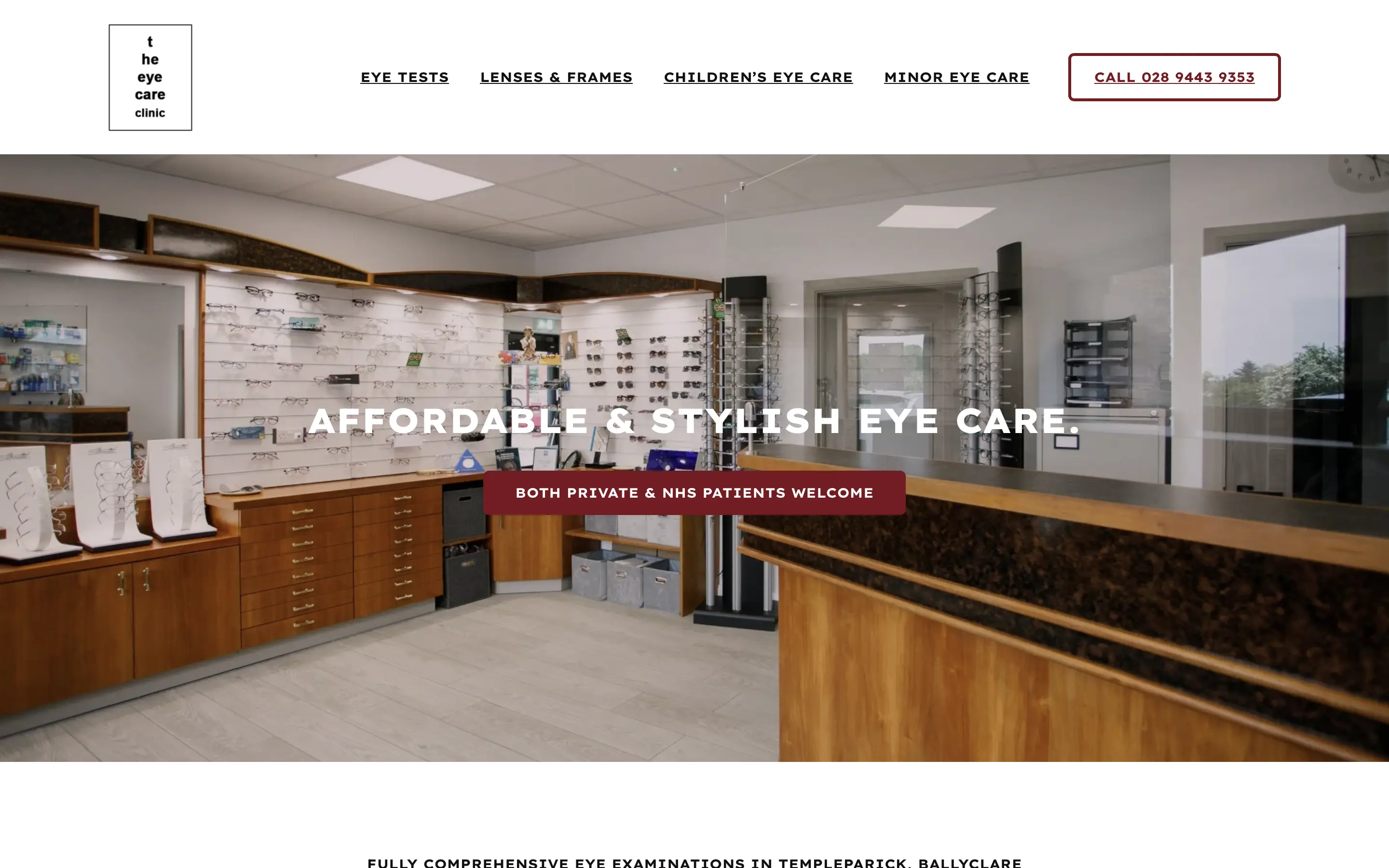 The Eye Care Clinic website